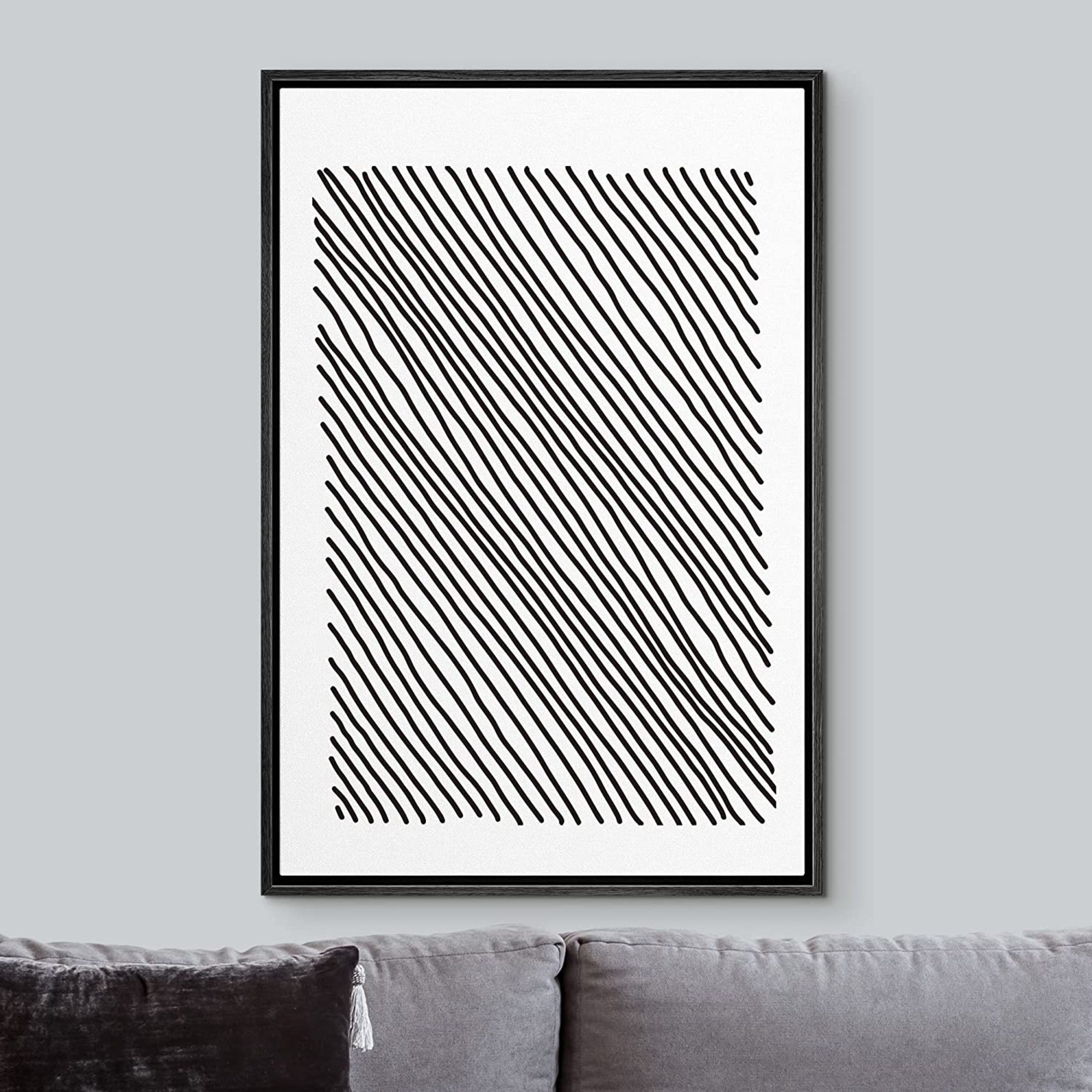 IDEA4WALL Black White Line Art Geometric Framed On Canvas Print - Wayfair  Canada