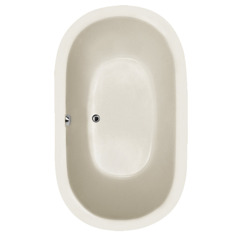 Liliana 66'' x 42'' Drop-In Soaking Acrylic Bathtub, Biscuit, Polished Chrome