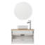 Ensemble de meuble-lavabo simple mural moderne 32 pouces avec miroirs ronds pour salle de bain, salon