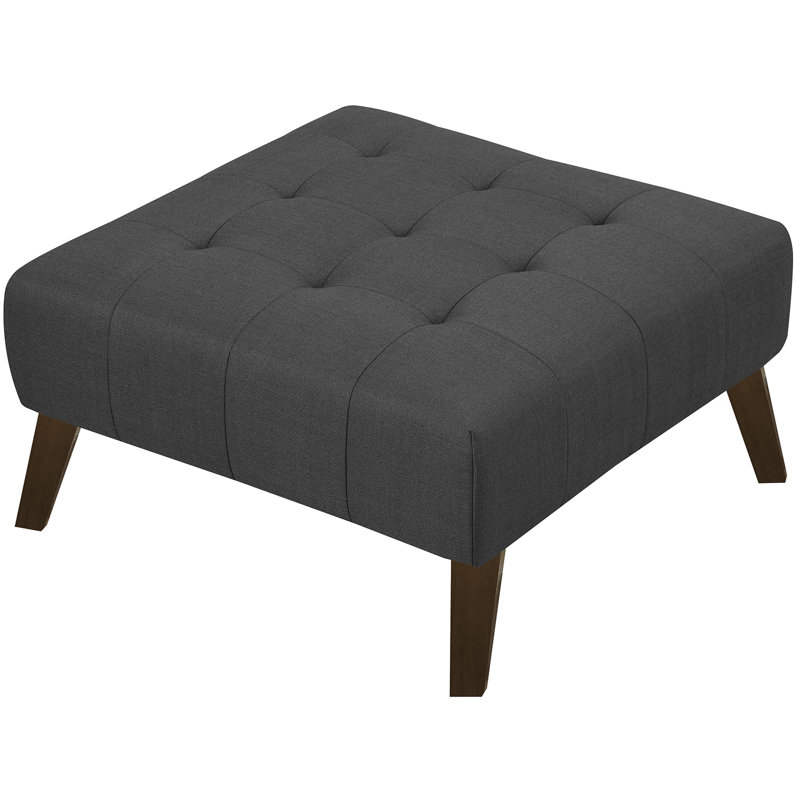 Meghan Upholstered Ottoman, Ottoman-Charcoal