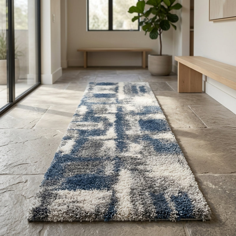 Alban Performance Abstract Indoor Rug, Runner 3'2" x 12'2"