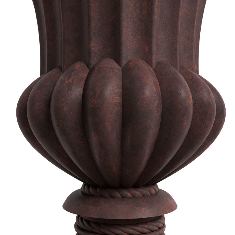 Aadityaram Urn-Shaped Fiberstone Planter – MgO Clay Plant Pot with Drainage Holes for Indoor/Outdoor Use, Brown