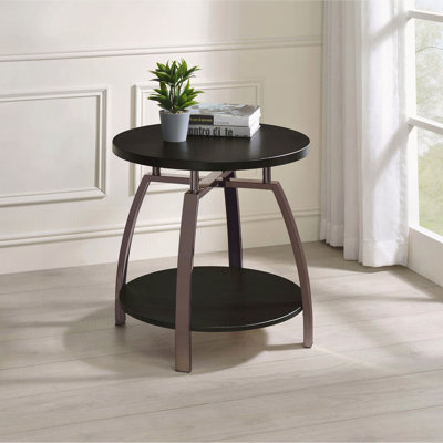 Table de bout gris foncé et nickel noir