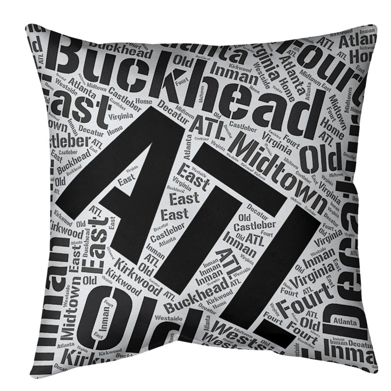 Coussin décoratif intérieur/extérieur atlanta, H 20 po x l 20 po, Non, Noir