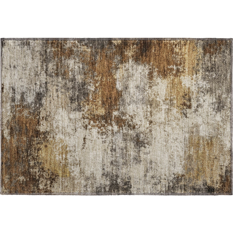 Tapis abstrait lavable à la machine de qualité supérieure Mayfield, Brun, 1 pi 8 po x 2 pi 6 po