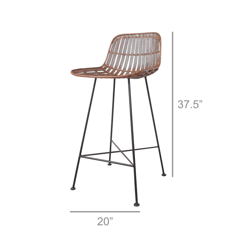Tabouret de bar en osier Aaleiyah