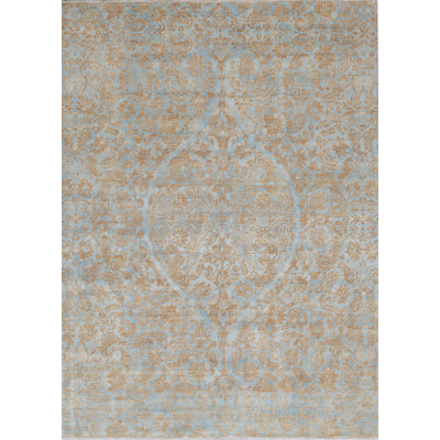 Aryana Hand-Knotted High-Quality Light Blue/Sand Area Rug