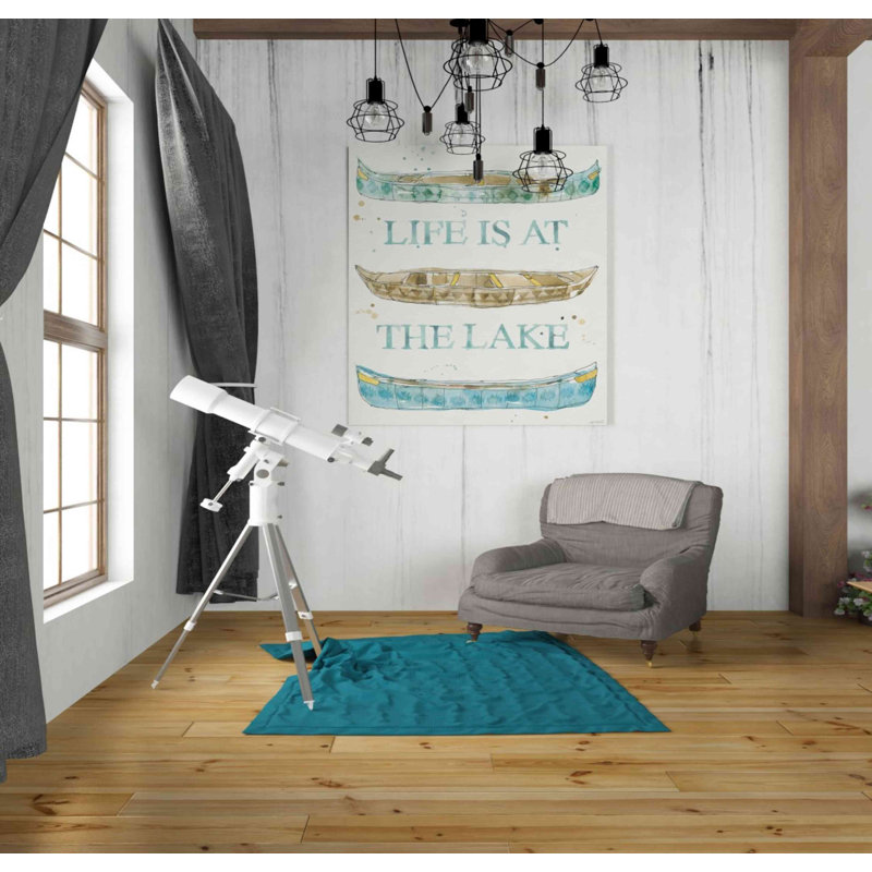 «Lakehouse IV» par Anne Tavoletti - reproduction d'art textuel sur toile tendue, H 30 po x l 26 po x P 1,5 po