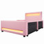 Lit plateforme tapissier avec tiroir, DEL et USB-124851109-124851112