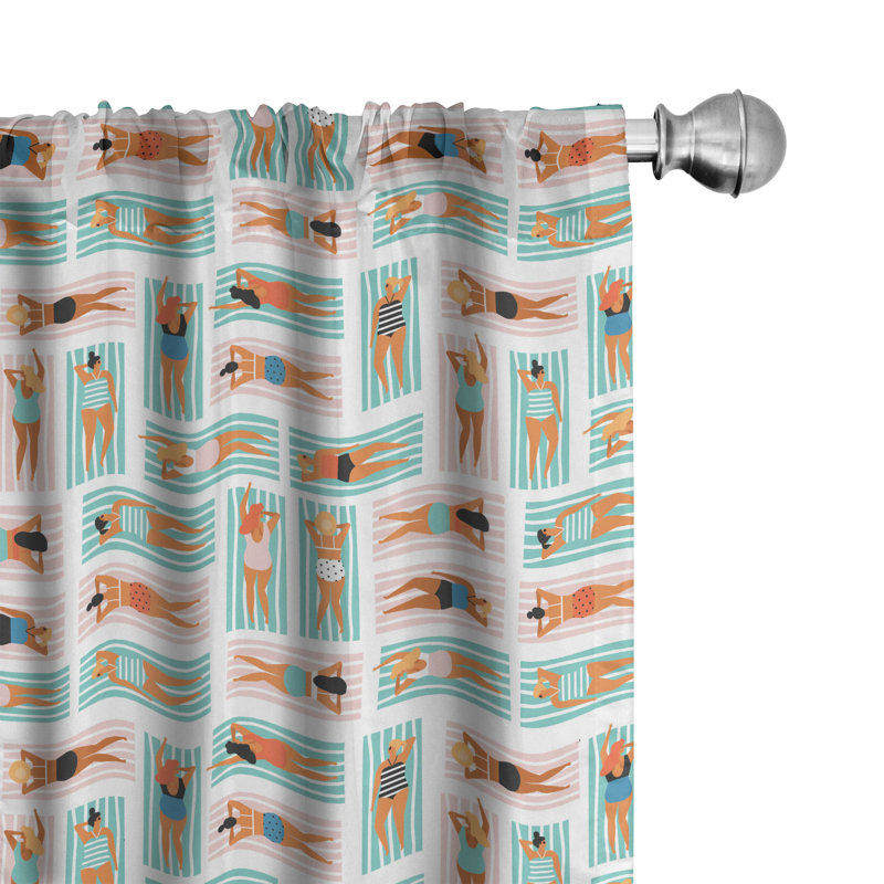 Beach Semi-Sheer Rod Pocket Sliding Panel, 28" x 95"