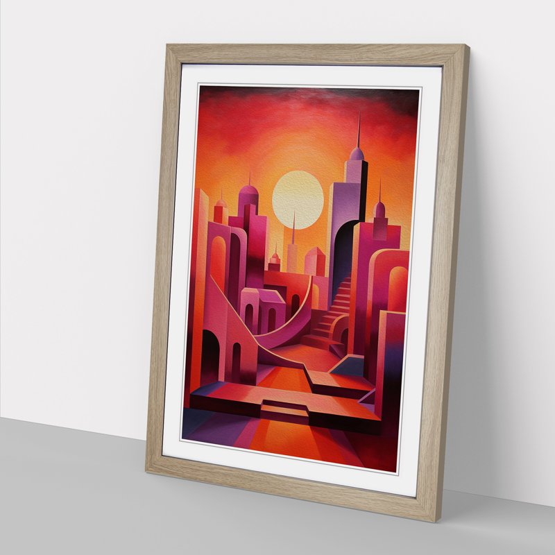 Single Picture Frame Print on Wood, Oak Framed, 64cm H x 46cm W