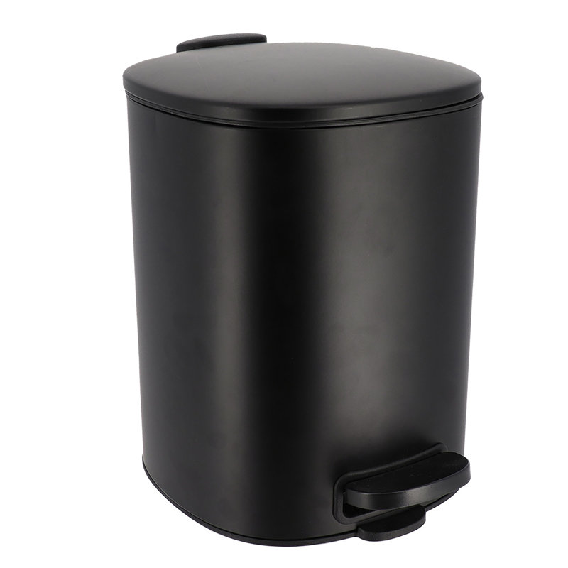 Poubelle à pédale Mel - 1,3 gallons, Noir satiné