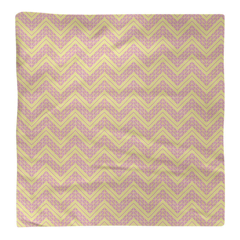 Serviette de coton à la main inversée classique Stephenie, Jaune / Rose, Sergé de coton, H 0,1 po x l 10 po x P 10 po