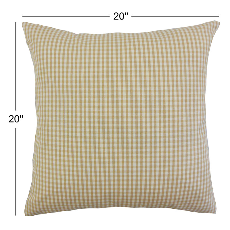 Housse et insert de coussin en coton Henriette, Miel, H 20 po x l 20 po