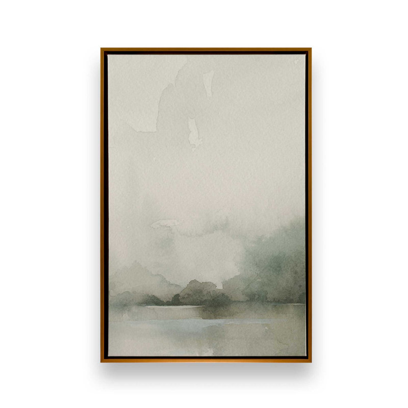 Impression sur toile «Mute Green Tranquility II», H 18,75 po x l 12,75 po x P 1,75 po, Cadre flottant or poli
