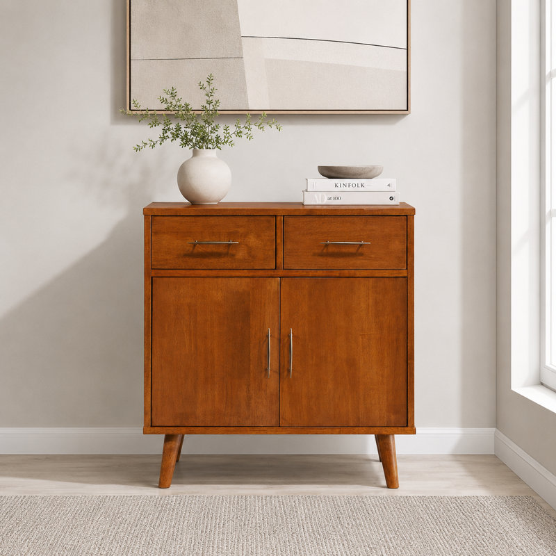 Buffet en bois massif de style Mid-Century moderne avec tiroirs Imre