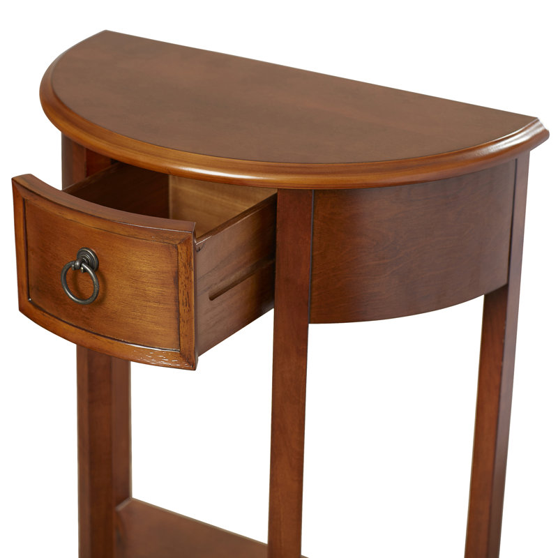 Demilune Solid Wood Hall Stand, Pecan, Pecan