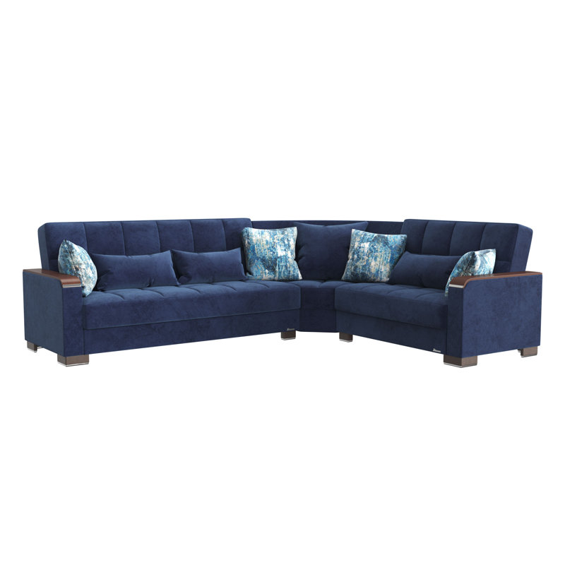 Legacy X 224” Convertible Sectional Sofa Bed with Storage – Firm Support L-Shaped Sleeper Sectional for Small Spaces