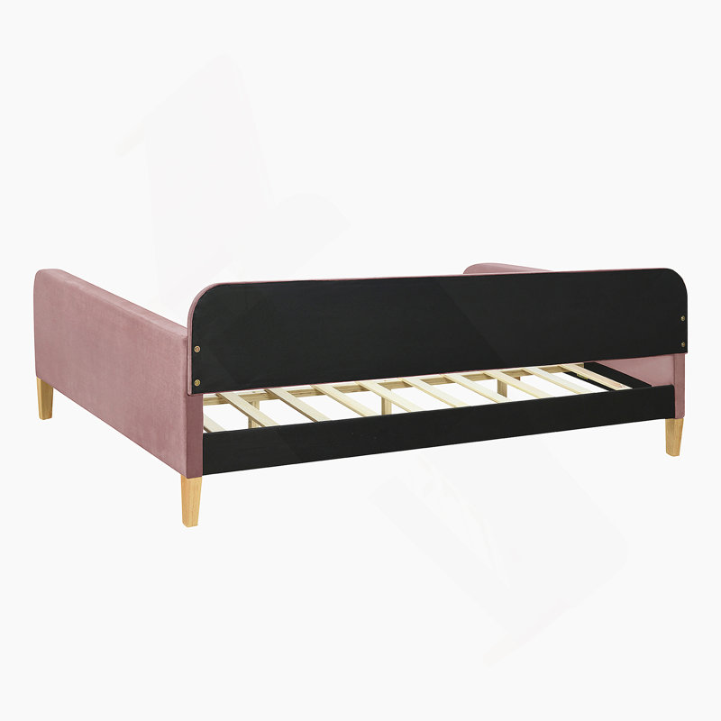 Upholstered Daybed with 4 Support Legs, Full/Double, Pink