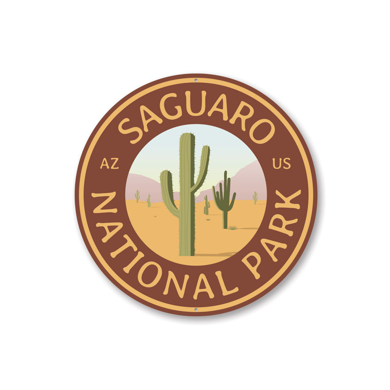 Panneau en aluminium du parc national Saguaro, H 12 po x l 12 po x P 0,04 po