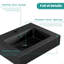 Lavabo intégré en quartz d'ingénierie sans drain ni robinet, couleur noir mat-727882255