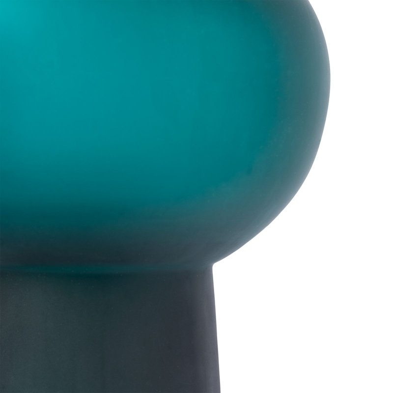 Sharri Handmade Glass Table Vase, Dark Persian Green, 12" H x 8" W x 8" D