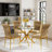 Glass Round Dining Table Set with Luxury Velvet Upholstered Dining Chairs-496819576-496819579-482210672