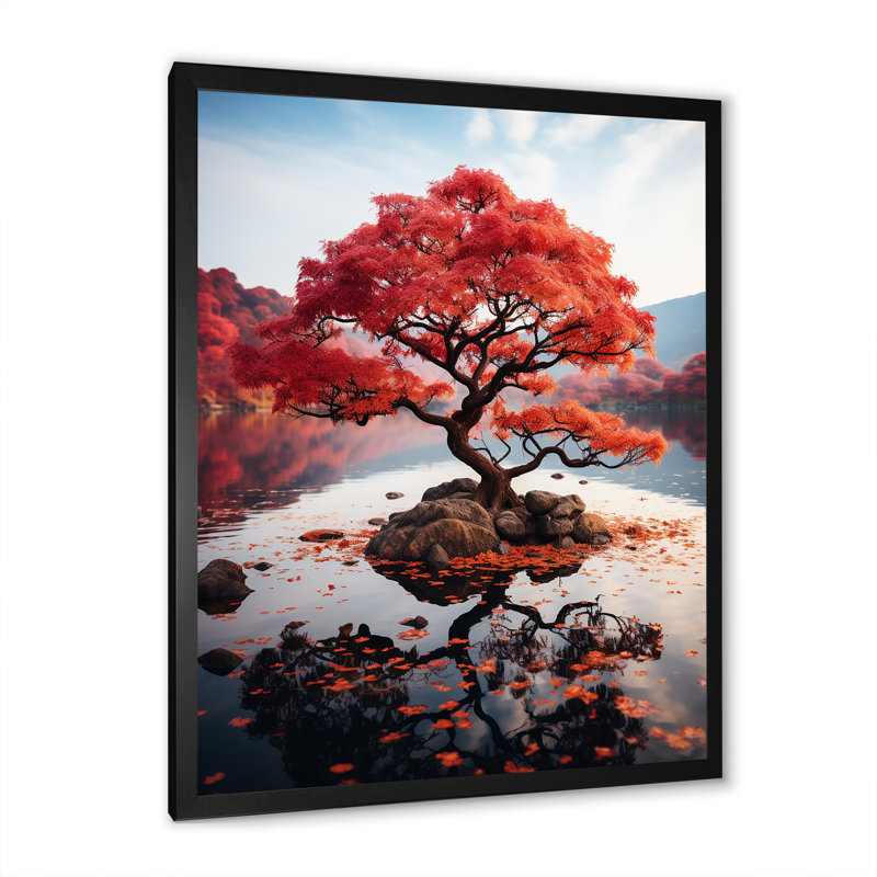 Coral Tree Maple Symphony " Coral Tree Maple Symphony ", Black Picture Frame, 20" H x 12" W x 1" D