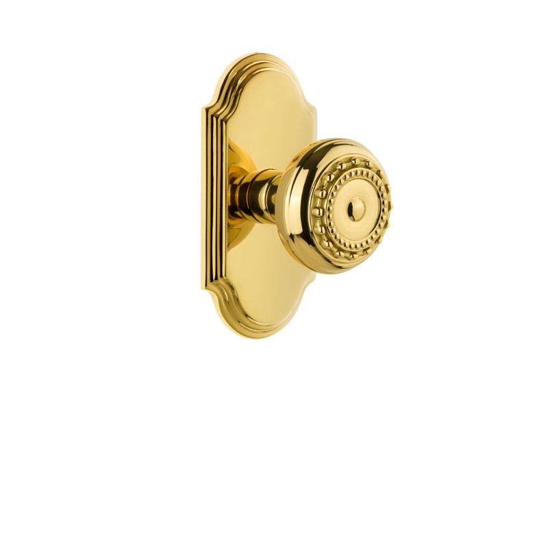 Grandeur Arc Plate Single Dummy with Parthenon Door Knob, Lifetime Brass