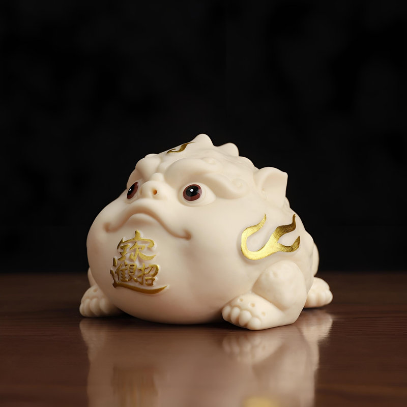 Wealth-Attracting Golden Toad - Exquisite Chinese Ceramic Decor