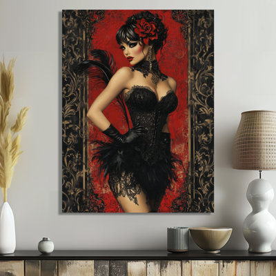 Timeless Elegance Cabaret Woman - Art mural de salon femme Cabaret