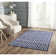 Rodgers Hand Woven Flat Weave Banana Silk/Wool/Cotton Geometric Rug in Navy/Ivory