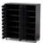 Modern and Contemporary  2 Door Wood 24 Pair Shoe Storage Cabinet with Open Shelves