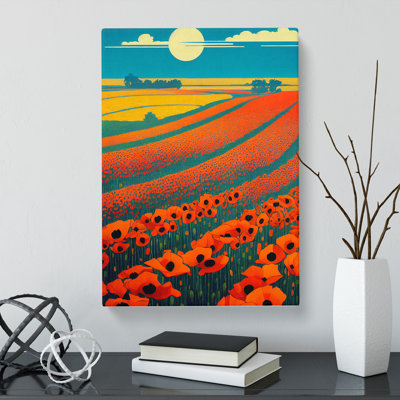 Brackston Poppy Field Nouveau - Wrapped Canvas