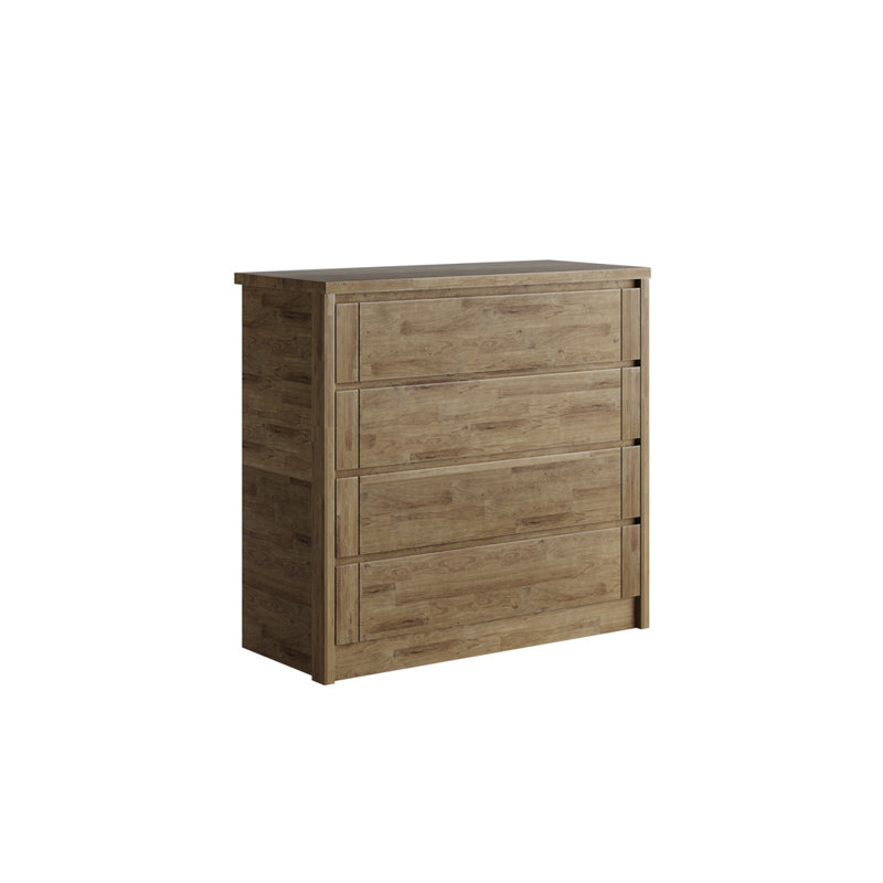 Filley Solid Wood 104.6cm W 4 - Drawer Chest of Drawers, Grey