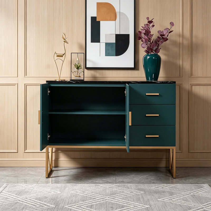 Buffet Modern Green, 35.43" H x 47.24" W x 15.75" D