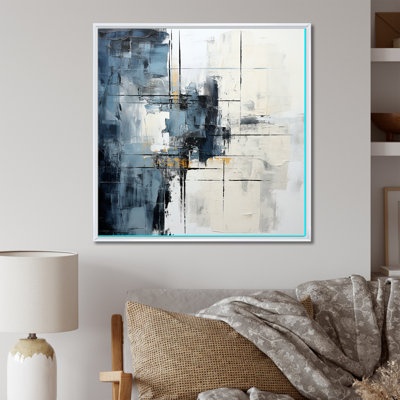 «Blue and White Abstract I», reproduction d'art sur toile abstraite