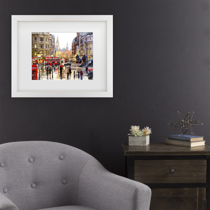 Paysage londonien par le MacGregor studio-impression, H 16 po x l 20 po x P 2 po, Cadre blanc