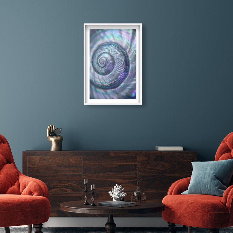 Sea Spiral Print by Oliver Gal, 46.5"H x 31.5"W, White Shadowbox