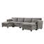 Herrick 142"W Modern Elephant Ear-Shaped Armrests Sectional Sofa with Ottoman-2096385526