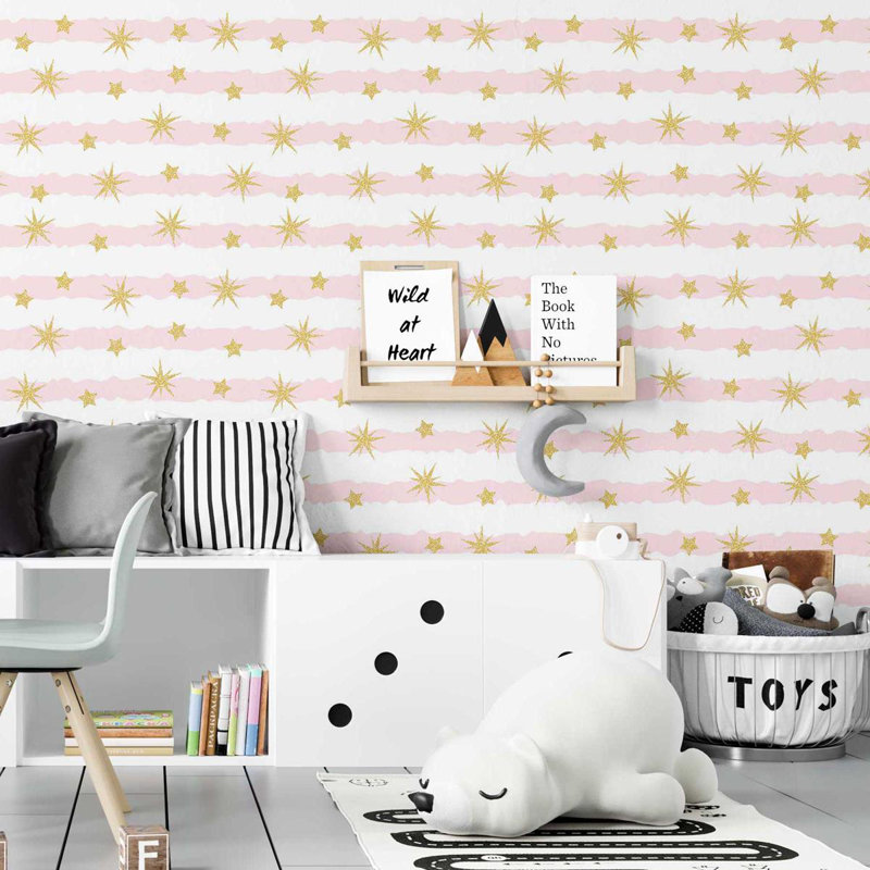 Rouleau de papier peint pelez et collez, Rose, L 96 po x l 24 po