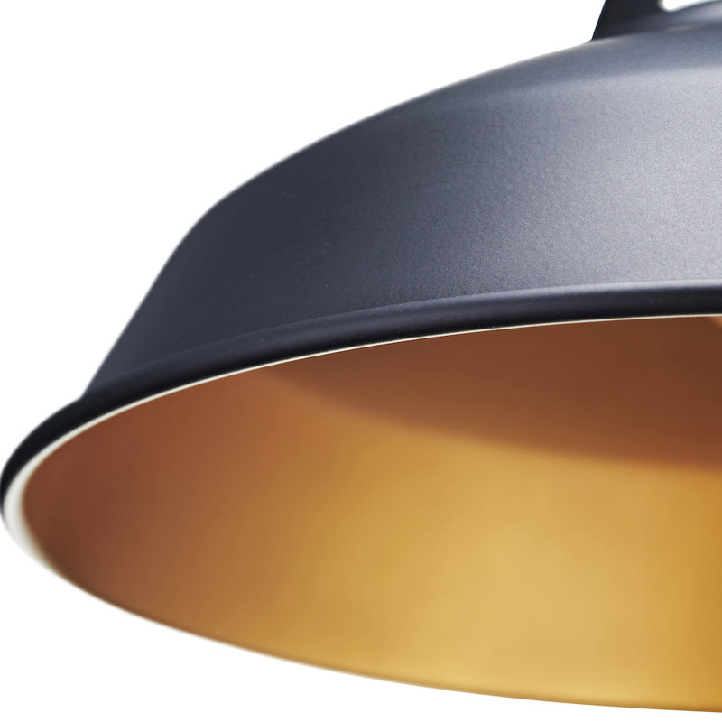 13cm H Metal Bowl Pendant Shade ( Screw On ), Black