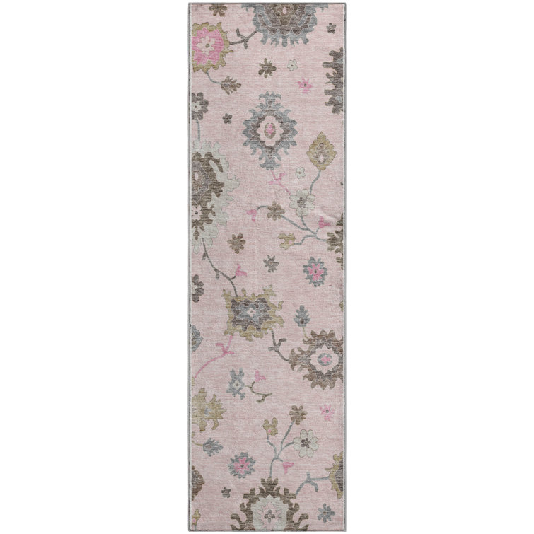 Premium Machine Washable Prisco Pink Rug