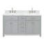 Meuble-lavabo double 60 po avec plateau en marbre blanc de Carrare Macnair-85363960
