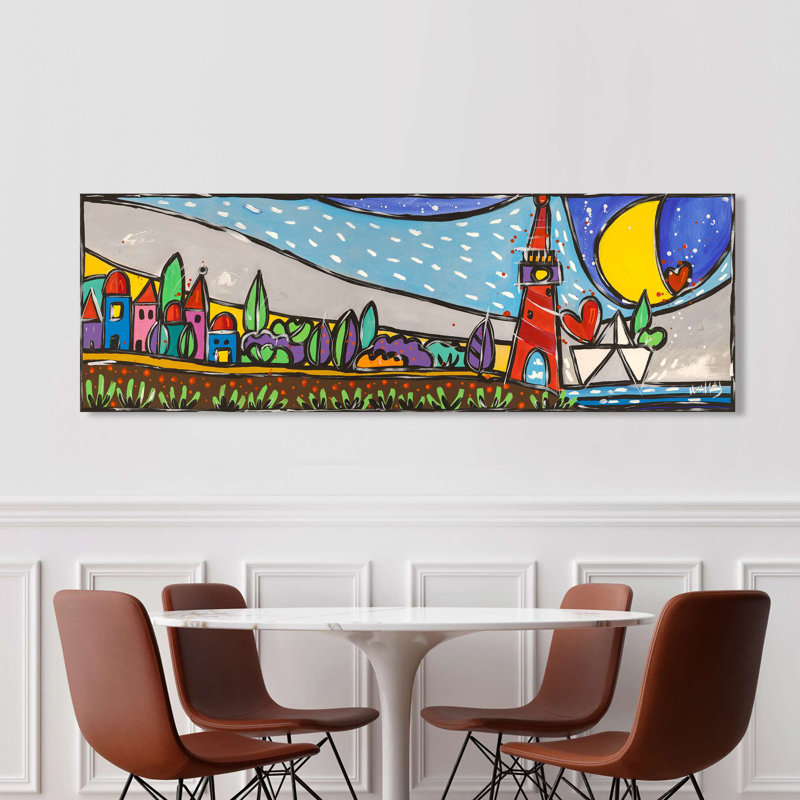 Modern Painting: Finally Home by Wallas - Wrapped Canvas Print, 40cm H x 120cm W x 4cm D