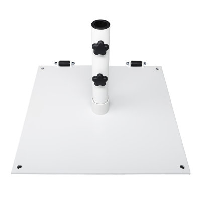 Siège Bfm, base de parasol, carré 24 po, 75 lb, options autonomes, blanc