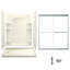 Ensemble de douche rectangulaire sans cadre de 60 po x H 74,75 po avec porte-serviettes et base inclus-867869368-964827977