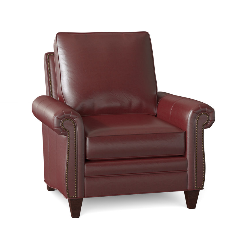 Reddish Armchair, Mahogany, Natural, Outsider Raven Genuine Leather