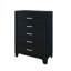 Commode élégante à 5 tiroirs avec quincaillerie glamour et finition en bois noir durable pour des solutions de rangement élégantes
