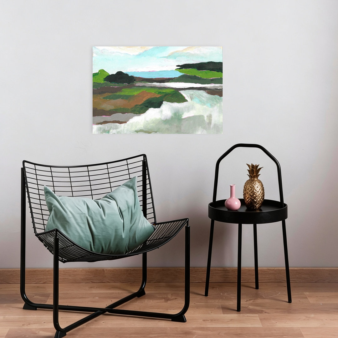 Vibrant River Landscape Abstract Peaceful Serene Landscape Nature Wall Art Print